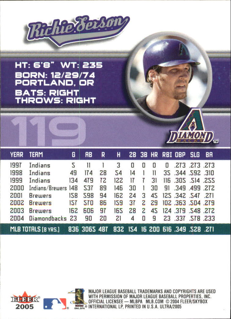B3434- 2005 Ultra Baseball Card #s 1-220 +Inserts -You Pick- 15+ FREE US SHIP - Picture 239 of 430