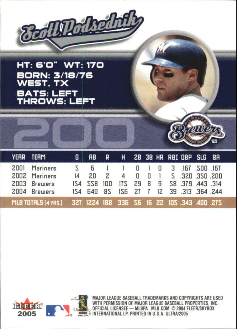 B3434- 2005 Ultra Baseball Card #s 1-220 +Inserts -You Pick- 15+ FREE US SHIP - Picture 397 of 430