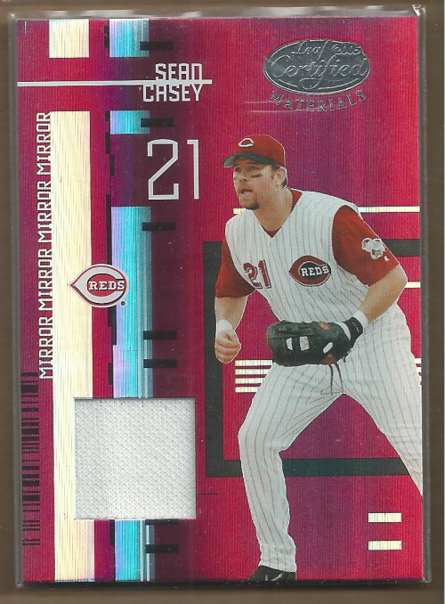 2005 Leaf Certified Materials Mirror Fabric Red #135 Sean Casey Jsy/250