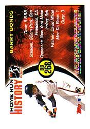 2005 Topps Barry Bonds Home Run History #268 Barry Bonds HR268 back image