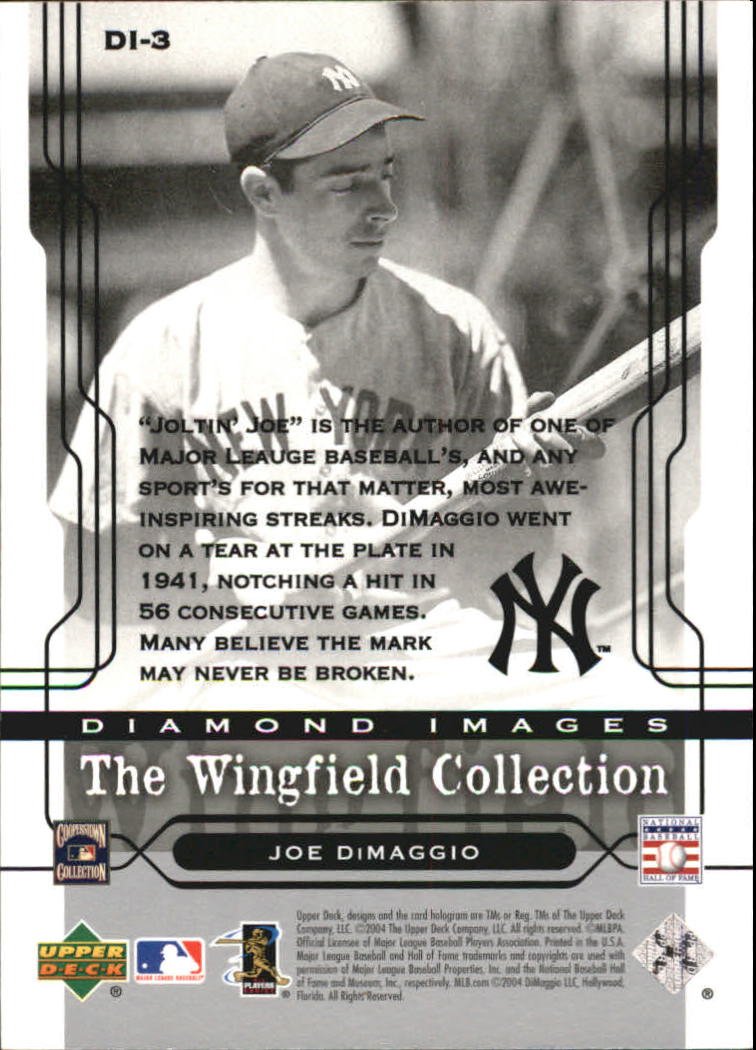 2005 Upper Deck Wingfield Collection #3 Joe DiMaggio back image
