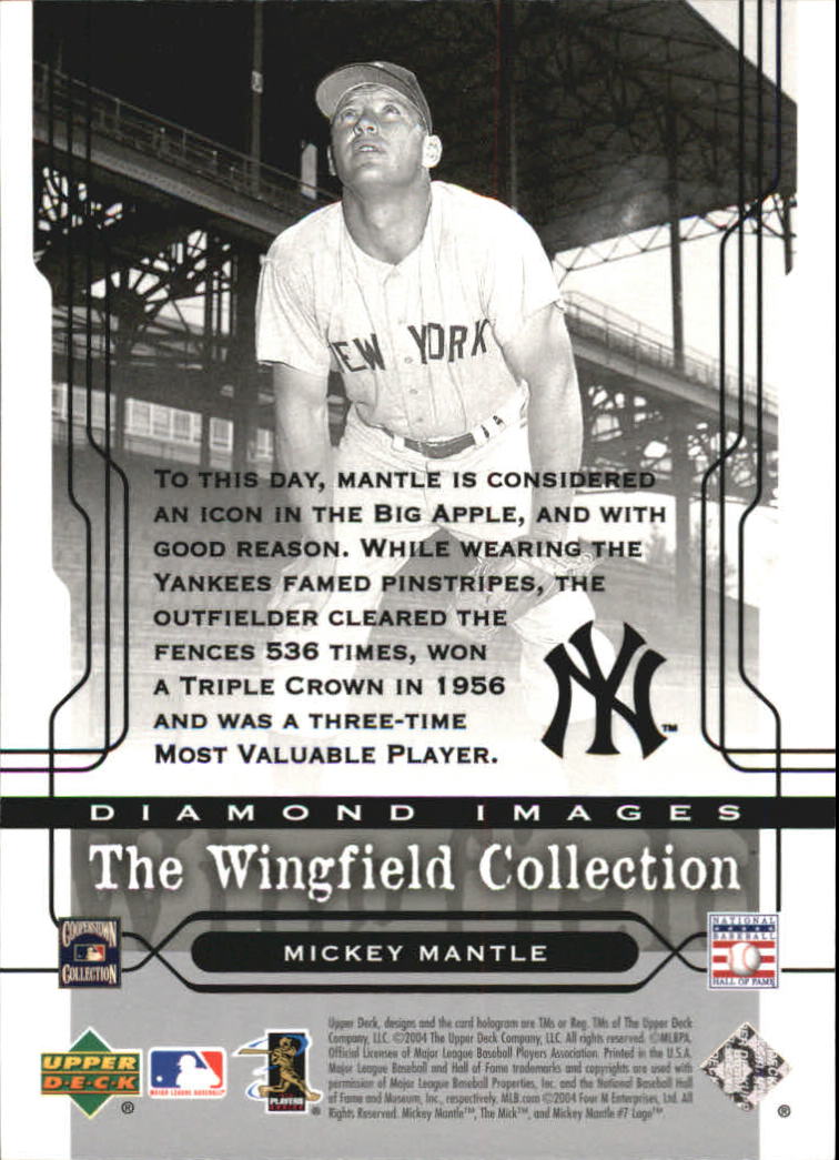 2005 Upper Deck Wingfield Collection #4 Mickey Mantle back image