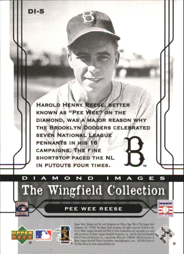 2005 Upper Deck Wingfield Collection #5 Pee Wee Reese back image
