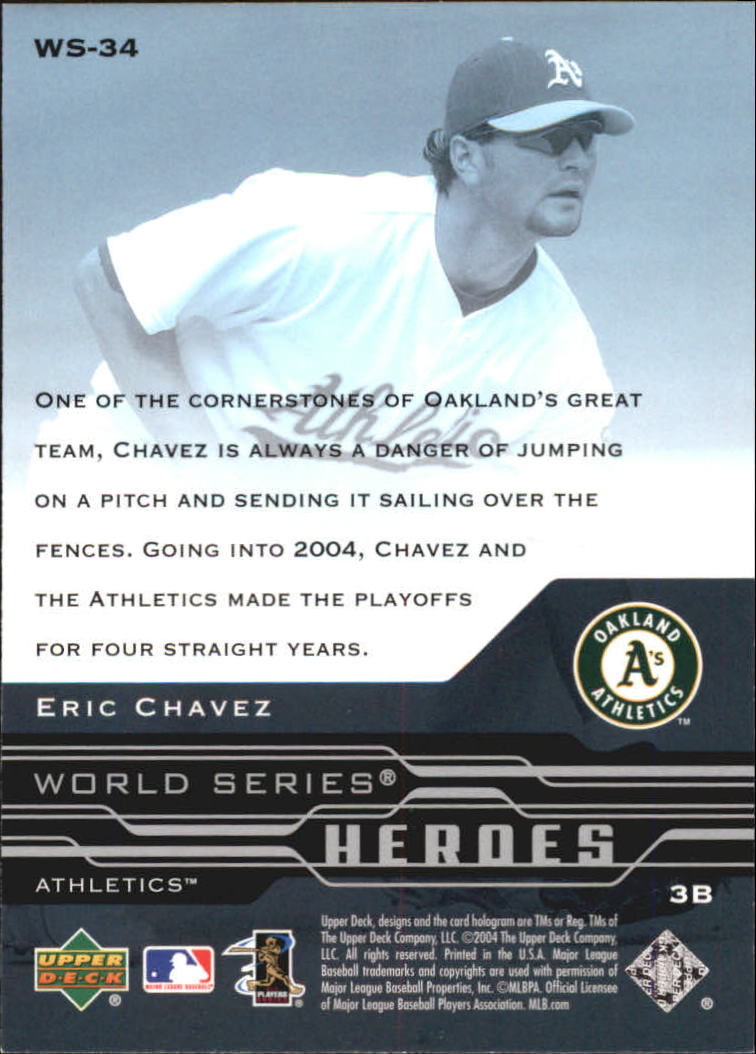 2005 Upper Deck World Series Heroes #34 Eric Chavez back image