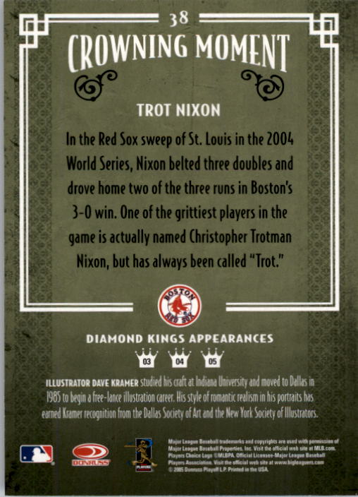 2005 Diamond Kings #38 Trot Nixon back image