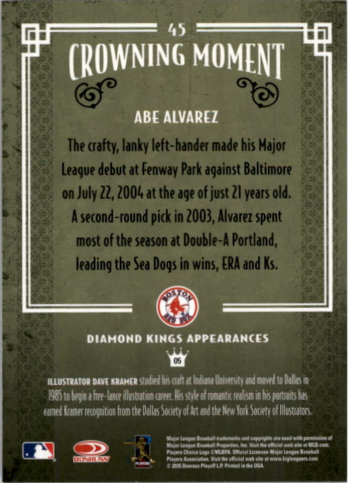2005 Diamond Kings #45 Abe Alvarez back image