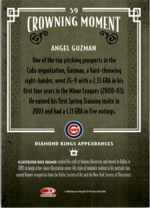 2005 Diamond Kings #59 Angel Guzman back image
