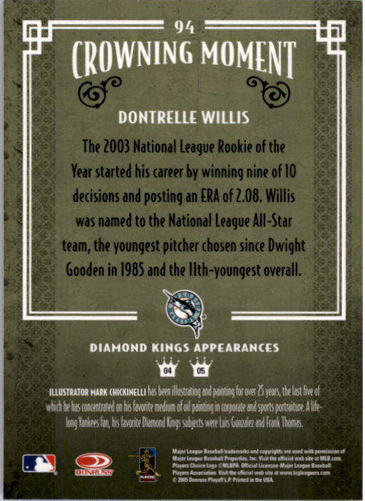 2005 Diamond Kings #94 Dontrelle Willis back image
