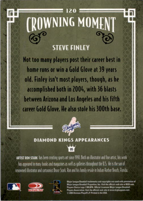 2005 Diamond Kings #120 Steve Finley back image