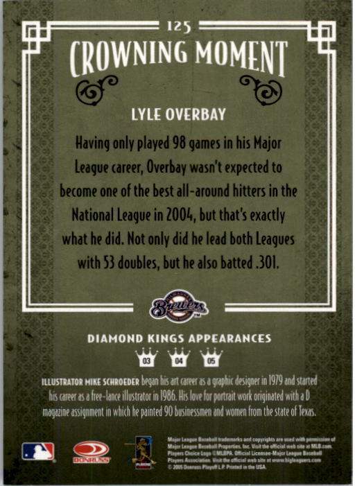 2005 Diamond Kings #125 Lyle Overbay back image