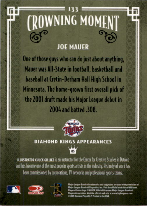 2005 Diamond Kings #133 Joe Mauer back image