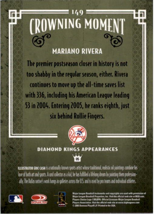 2005 Diamond Kings #149 Mariano Rivera back image