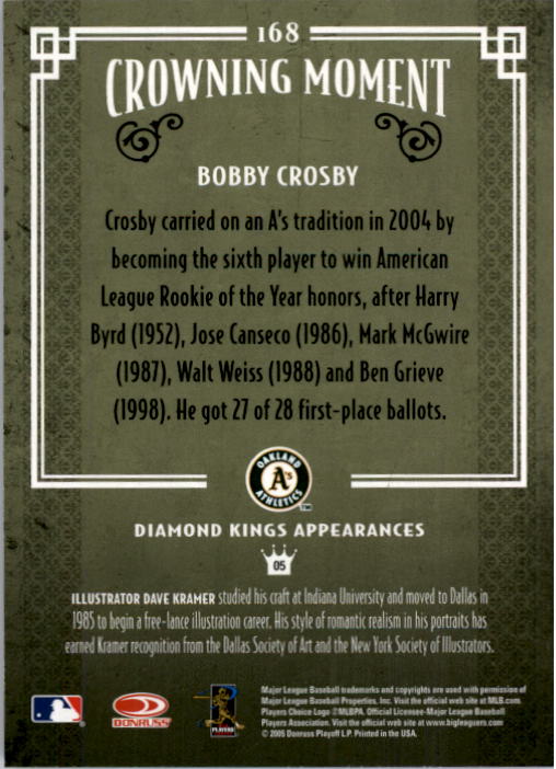 2005 Diamond Kings #168 Bobby Crosby back image