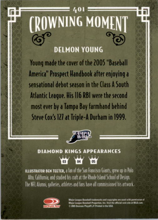 2005 Diamond Kings #401 Delmon Young back image