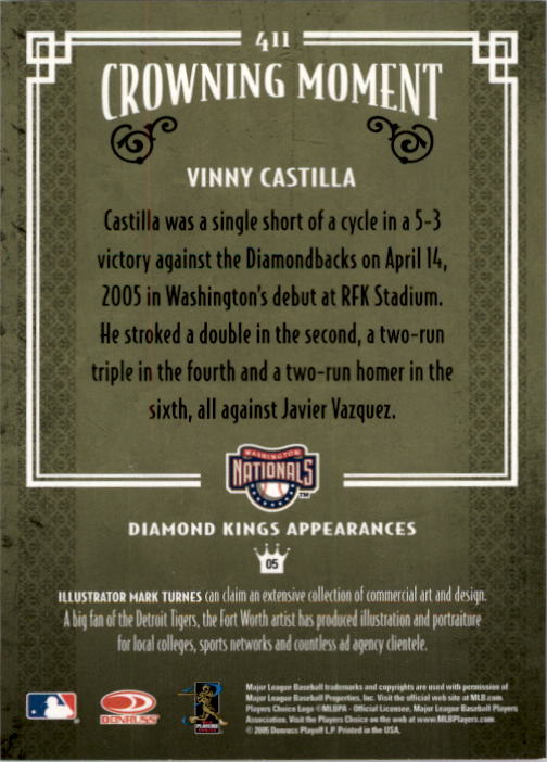 2005 Diamond Kings #411 Vinny Castilla back image