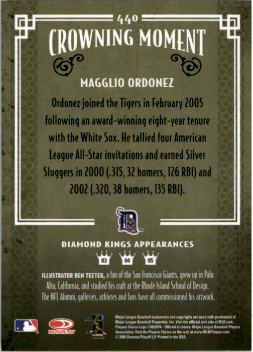 2005 Diamond Kings #440 Magglio Ordonez back image