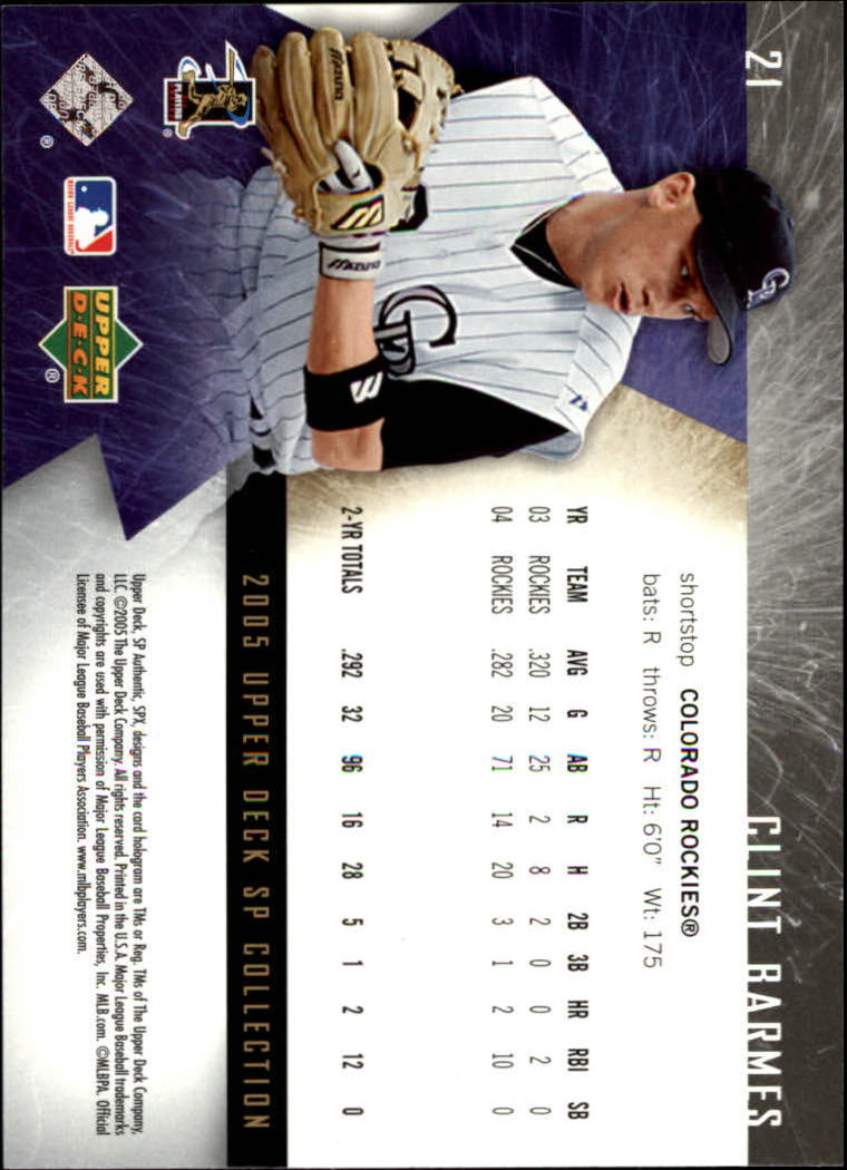 2005 SPx #21 Clint Barmes back image