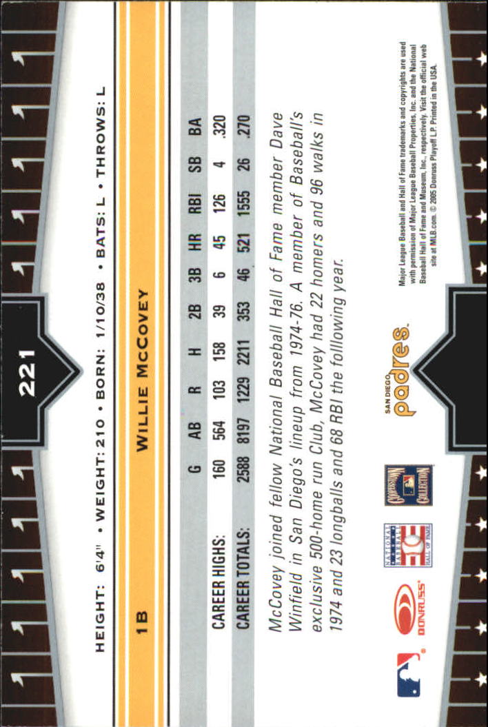 2005 Donruss Champions Impressions #221 Willie McCovey