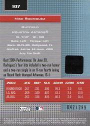 2005 Bowman's Best Blue #107 Mike Rodriguez FY AU back image
