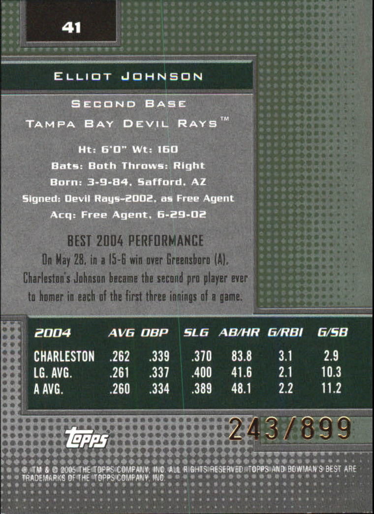 2005 Bowman's Best Green #41 Elliot Johnson FY back image