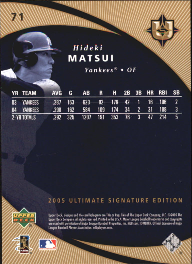 2005 Ultimate Signature #71 Hideki Matsui back image