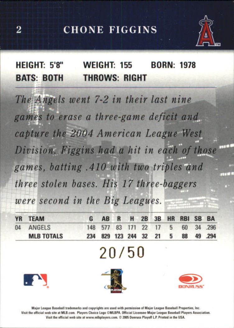 2005 Studio Private Signings Gold #2 Chone Figgins
