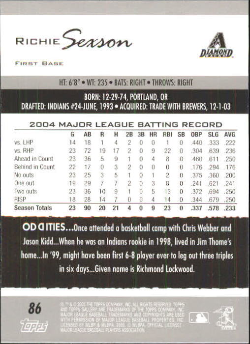 A6153- 2005 Topps Gallery BB Cards 1-188 +Inserts -You Pick- 15+ FREE US SHIP - Picture 160 of 328
