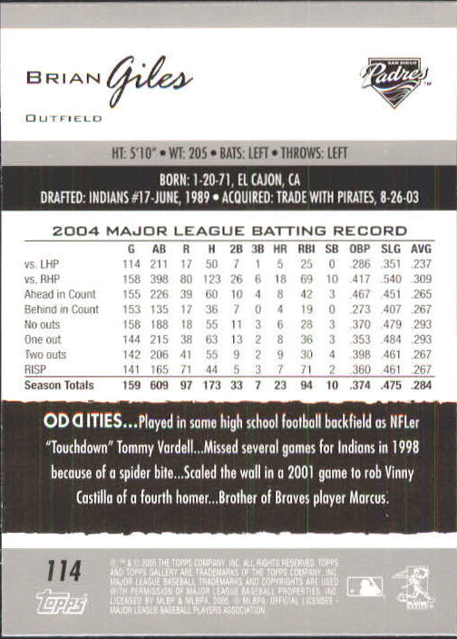 A6153- 2005 Topps Gallery BB Cards 1-188 +Inserts -You Pick- 15+ FREE US SHIP - Picture 212 of 328