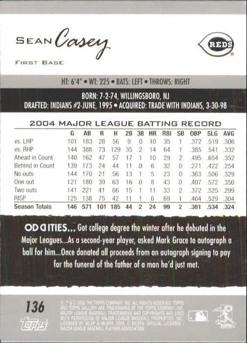 A6153- 2005 Topps Gallery BB Cards 1-188 +Inserts -You Pick- 15+ FREE US SHIP - Picture 254 of 328