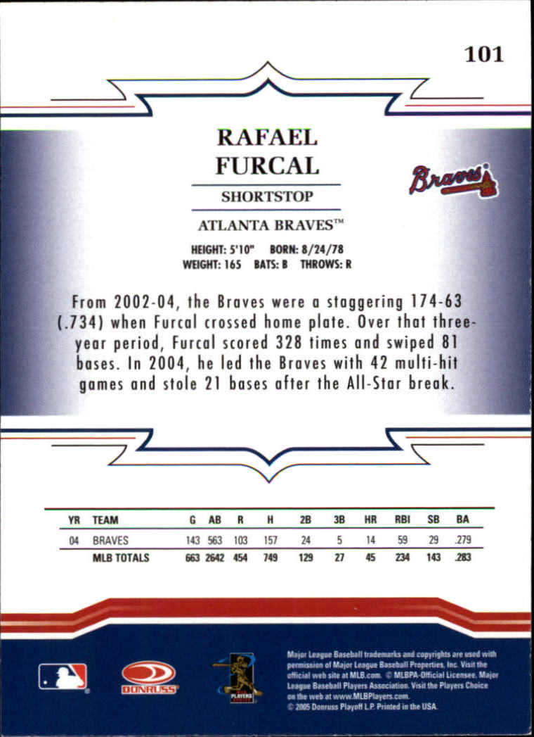 2005 Throwback Threads #101 Rafael Furcal back image