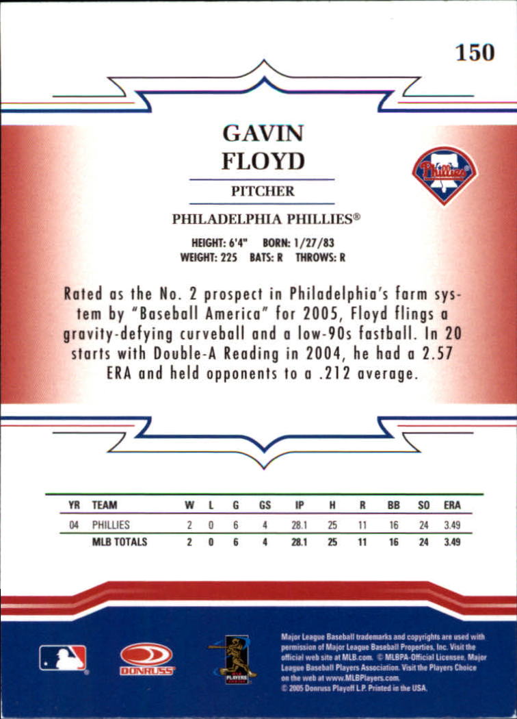 2005 Throwback Threads #150 Gavin Floyd back image