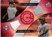 2005 Reflections Cut From the Same Cloth Dual Jersey Red #RT Cal Ripken/Miguel Tejada