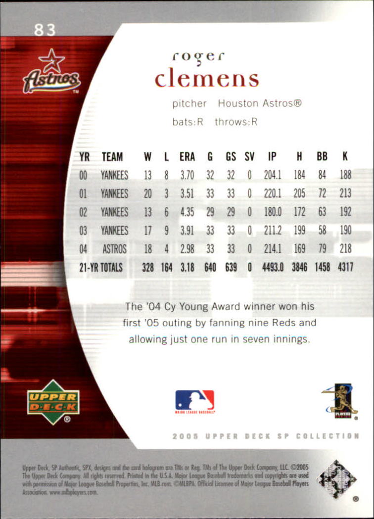 Roger Clemens cards (1987-2022) Red Sox Yankees Blue Jays Astros - You Choose - Picture 318 of 356