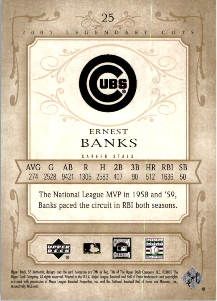 2005 SP Legendary Cuts #25 Ernie Banks back image