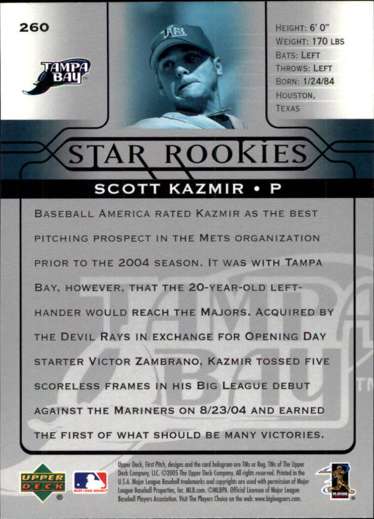 2005 Upper Deck First Pitch #260 Scott Kazmir SR back image