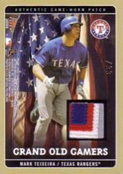 2005 National Pastime Grand Old Gamers Dual Patch #HBMT Hank Blalock/Mark Teixeira/33 back image