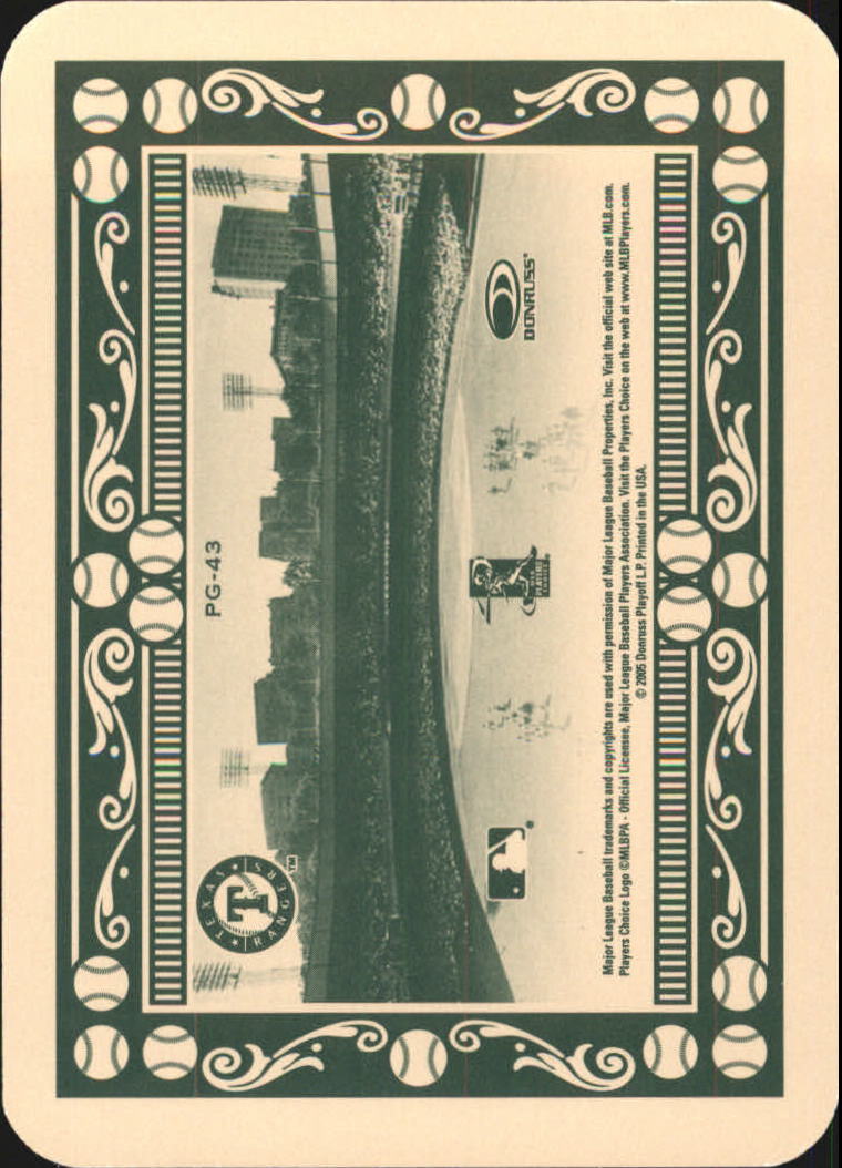 2005 Throwback Threads Polo Grounds 65 BALL Long Fly #43 Mark Teixeira back image