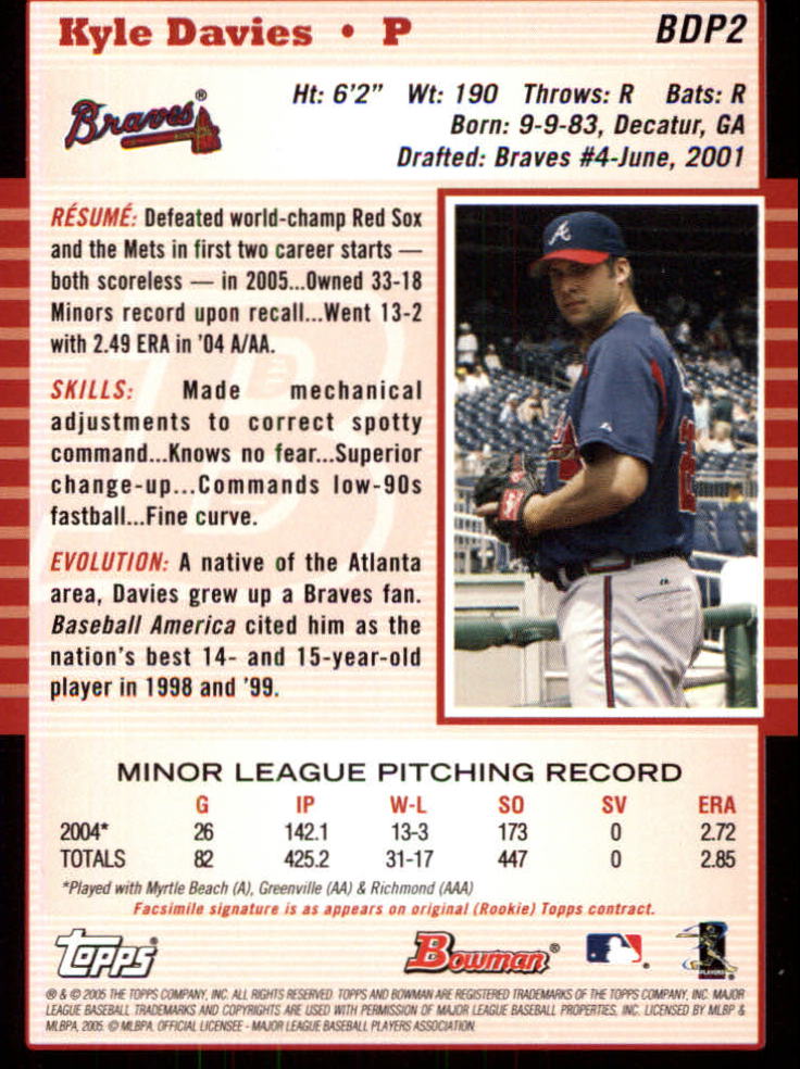 2005 Bowman Draft Baseball Card Pick - Picture 5 of 317