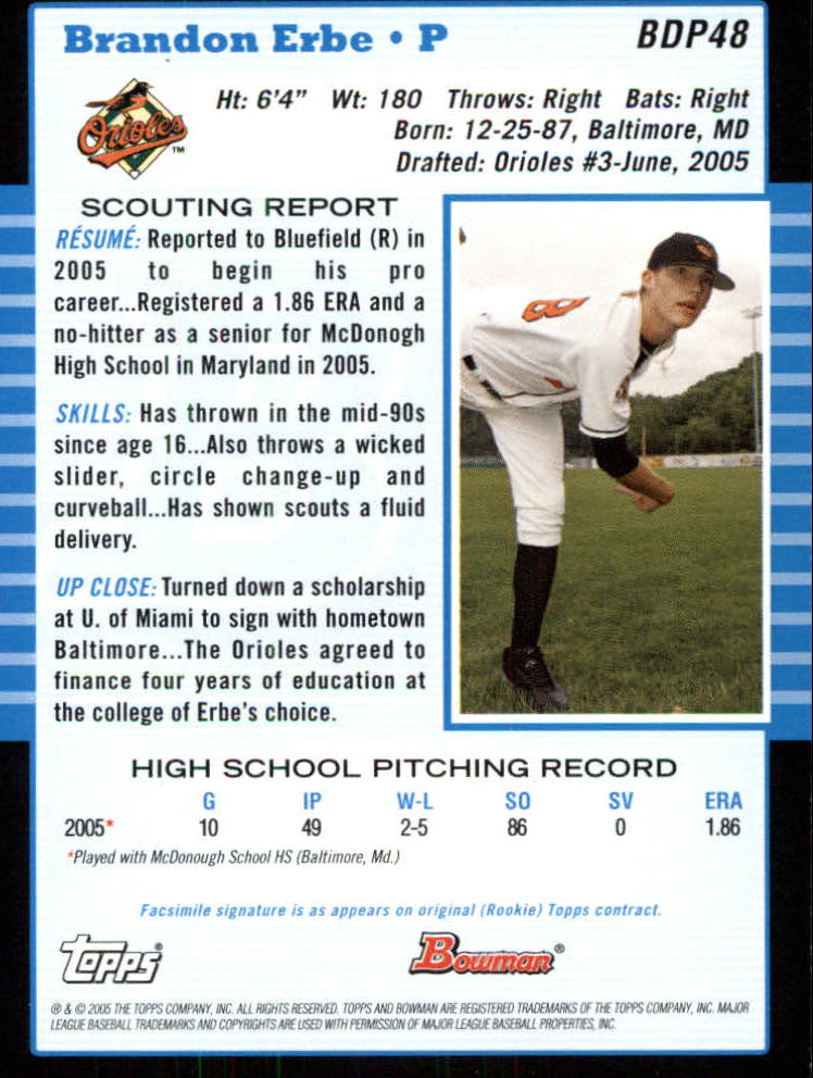 2005 Bowman Draft Baseball Card Pick - Picture 93 of 317