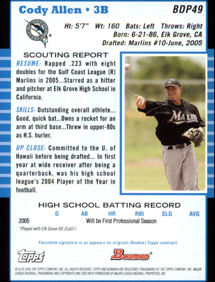 2005 Bowman Draft Baseball Card Pick - Picture 95 of 317