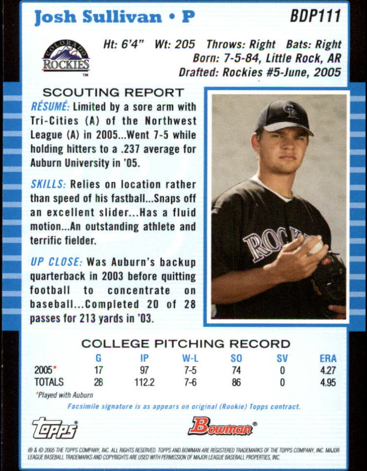 2005 Bowman Draft Baseball Card Pick - Picture 215 of 317