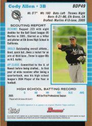 2005 Bowman Draft Gold Baseball (Karte aus Liste auswählen) C6 07-24 - Bild 42 von 142
