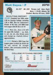 2005 Bowman Draft Gold Baseball (Karte aus Liste auswählen) C6 07-24 - Bild 87 von 142