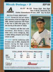 2005 Bowman Draft Gold Baseball (Karte aus Liste auswählen) C6 07-24 - Bild 95 von 142