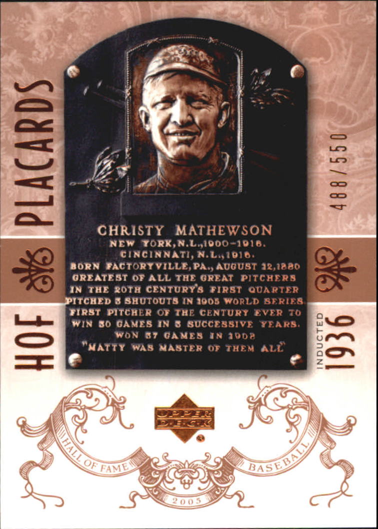 2005 Upper Deck Hall of Fame #87 Christy Mathewson PC