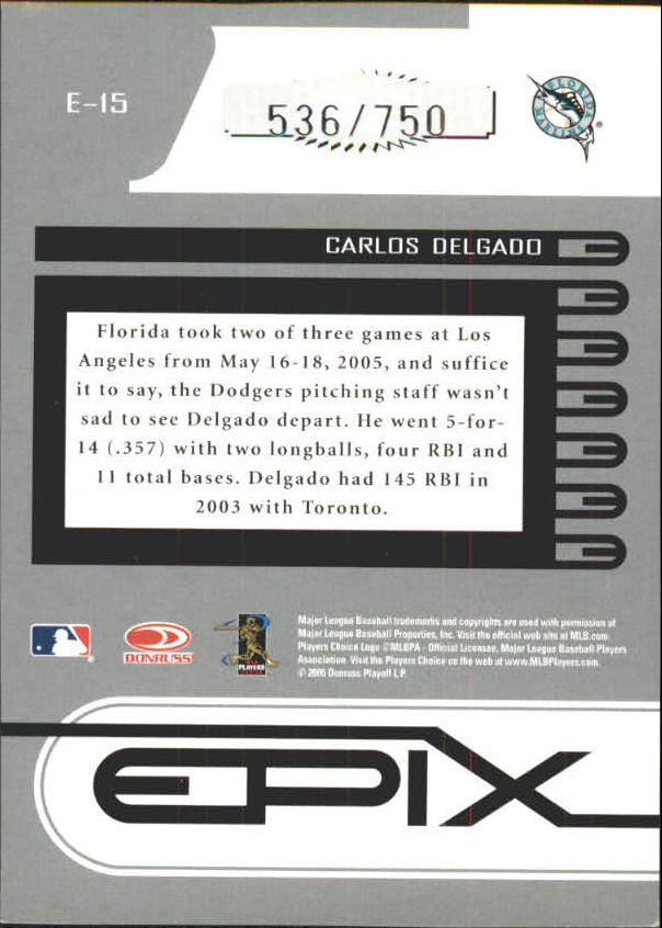 Carte inserite Zenith Baseball "Epix" 2005 - Foto 15 di 37