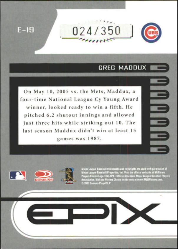 Carte inserite Zenith Baseball "Epix" 2005 - Foto 19 di 37