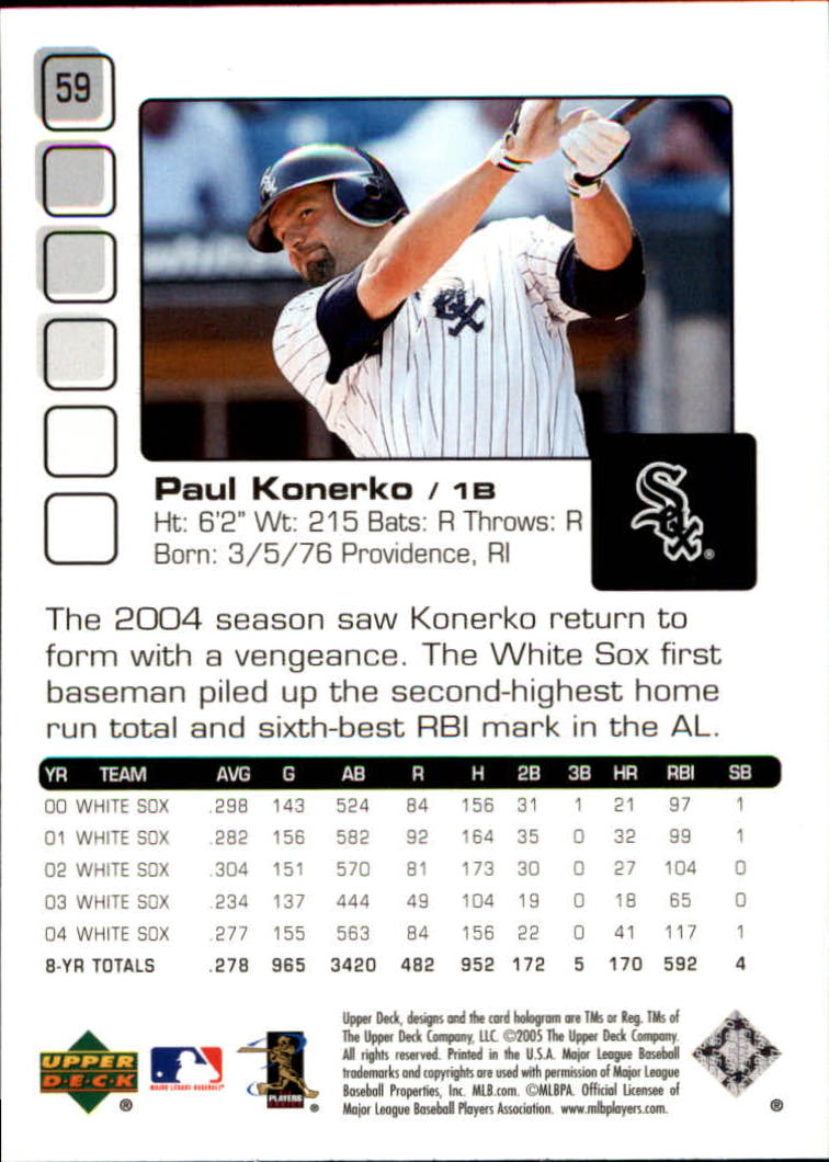 2005 Upper Deck Pros and Prospects #59 Paul Konerko back image