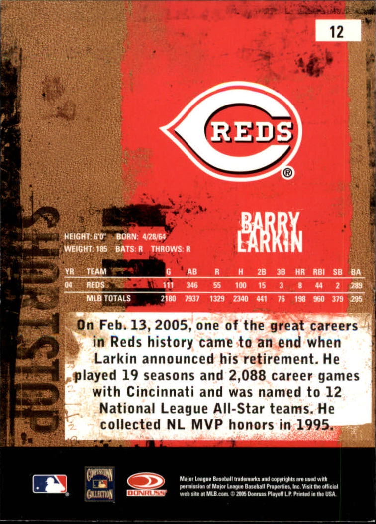 2005 Leather and Lumber #12 Barry Larkin back image