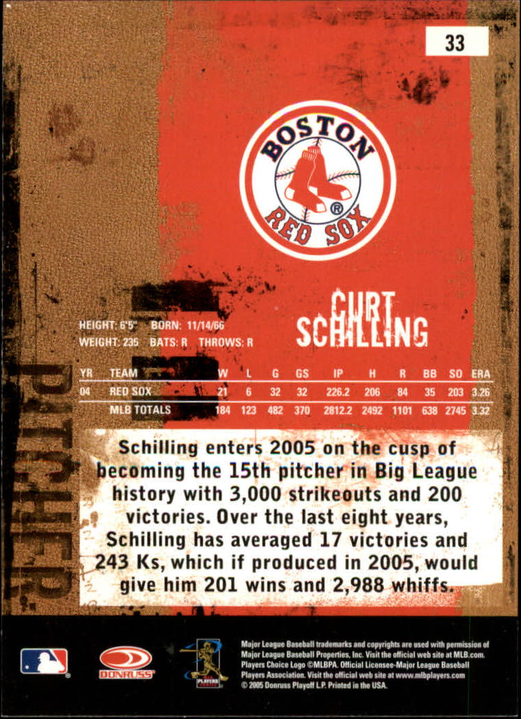 2005 Leather and Lumber #33 Curt Schilling back image